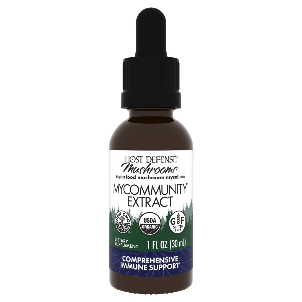 Host Defense MyCommunity Extract - 17 Speciesブレンドキノコサプリメント免疫サポート - Lion's Mane、Reishi、Chaga、Cordyceps、トルコテール&その他 - 1 fl oz(30サービング) *