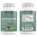 Nature's Smell Organic Ashwagandhaは、ブラックペッパーエキスでサプリメント - 1300mg純粋なアシュワガンダエキス - エネルギーサポート - 非GMO、グルテンフリー、ビーガン - 60カプセル
