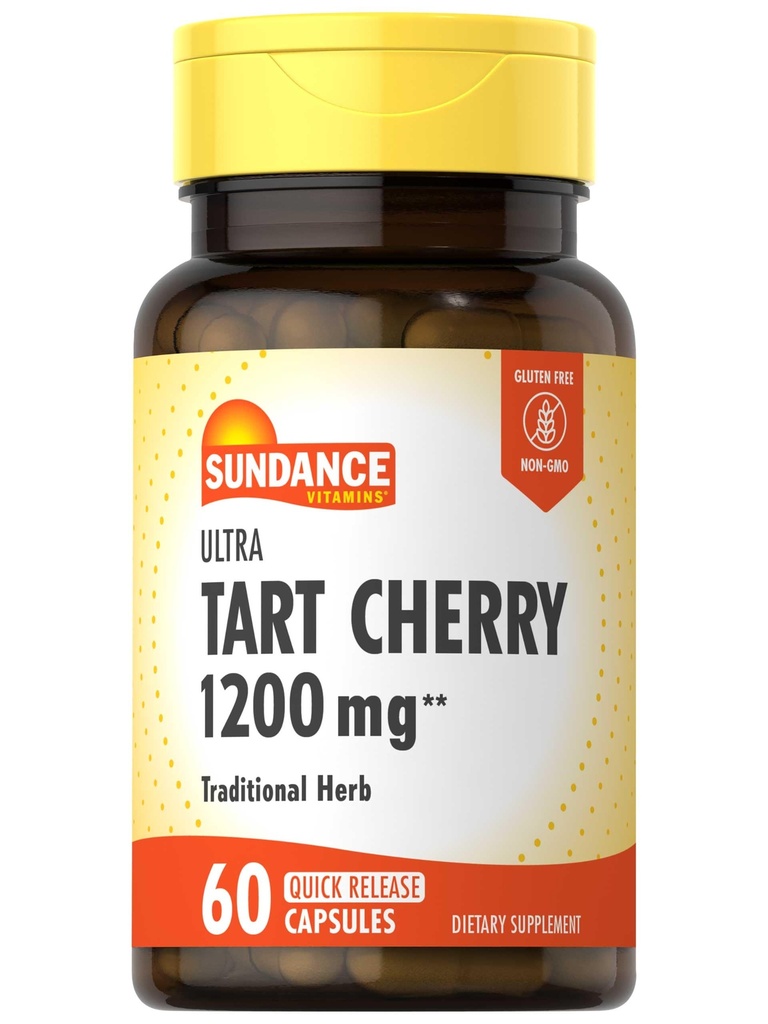 サンダンスタルト チェリー カプセル 1200mg | 60 カウント | 伝統的ハーブ | 非GMOとグルテンフリーのサプリメント