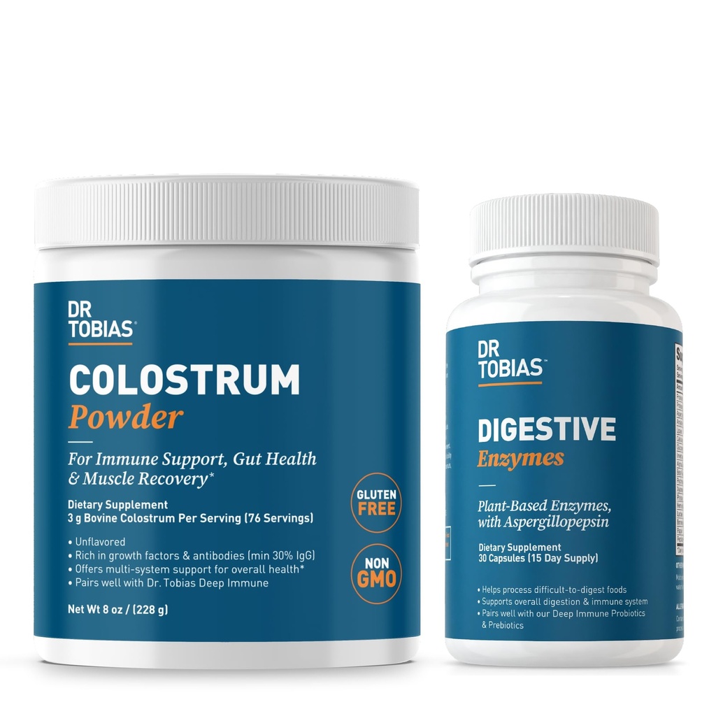Dr. Tobiasの消化酵素およびColostrumの粉-サポートNutrient吸収、消化の慰めおよび免疫機能