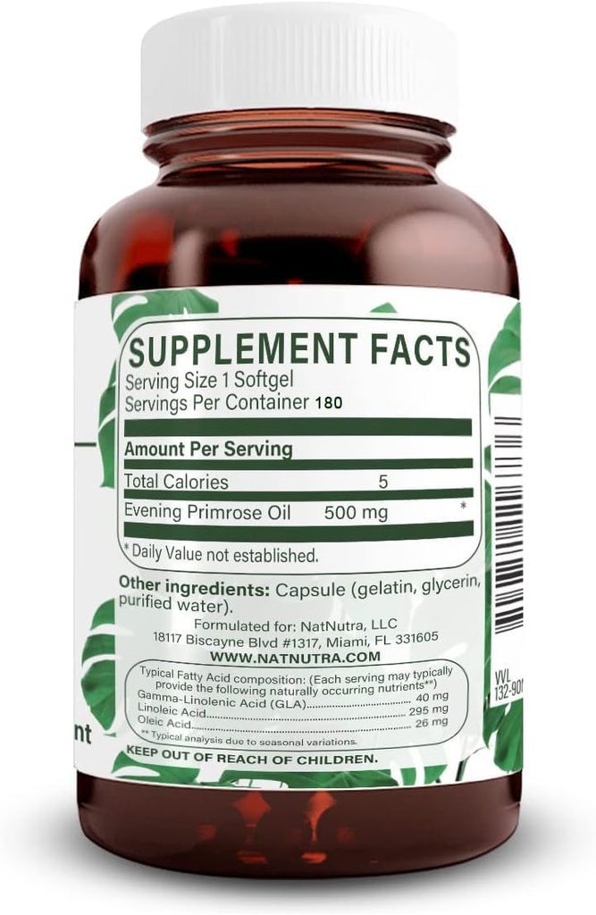 脂肪酸からの自然なNutraの夕方のPrimroseオイルの補足、助けはボディ痛み、神経の健康を克服し、心の健康及び皮の明白を、助けます減らします消化不良、500のmg、180のSoftgelを過します