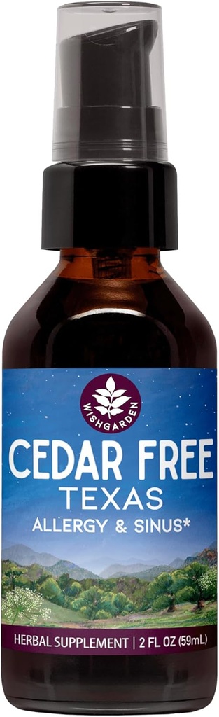 WishGardenハーブセダーフリーテキサスアレルギー&シヌス - 大人のための植物ベースのハーブアレルギー救済、ソウザセダーフィーバー症状、ゾーン5アレルギーフォーミュラ、テキサスセダーフィーバーアレルギー救済ドロップ、2oz