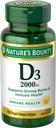 Nature's Bounty Vitamin D、免疫健康と骨の健康、2000IUビタミンD3、150 Softgelsをサポート