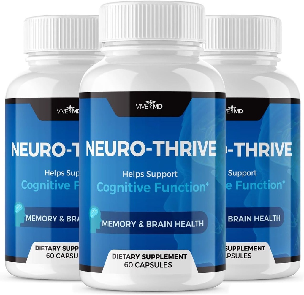 Vive MD Neuro Thrive Brain の補足 - 公式の方式 - Neuro Thrive PQQQ、Neuro Thrive、Ginkgo Biloba のエキス、シベリアの Ginseng のエキスとの余分強さ- (3 パック)