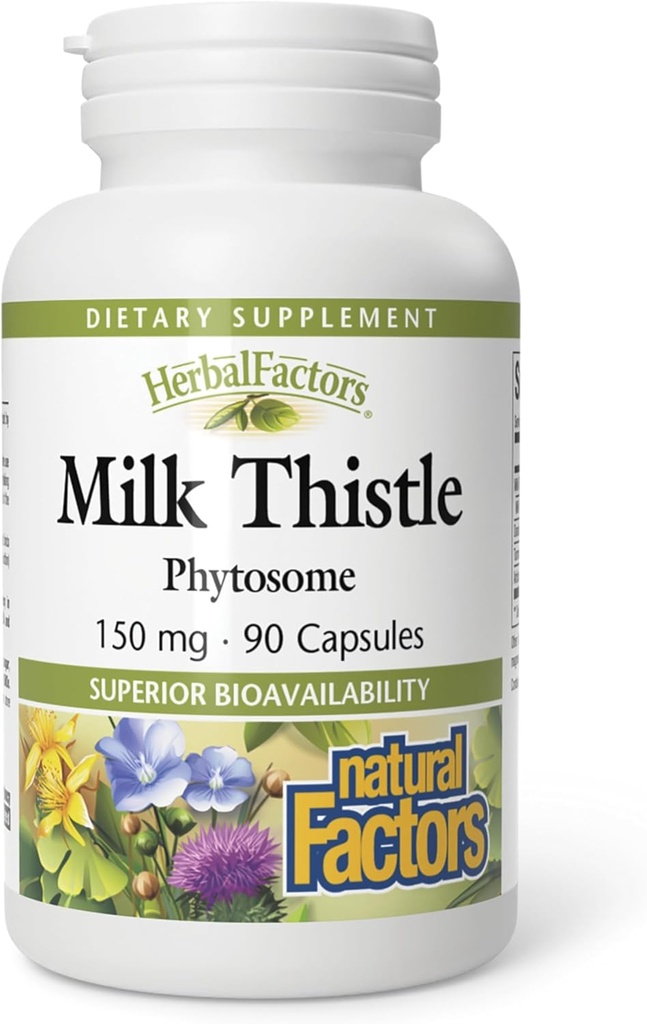 自然な要因によるHerbalFactors、ミルクのThistle Phytosomeは、DandelionおよびTurmeric、90のカプセル(90のサービング)との健康な肝臓機能を促進します