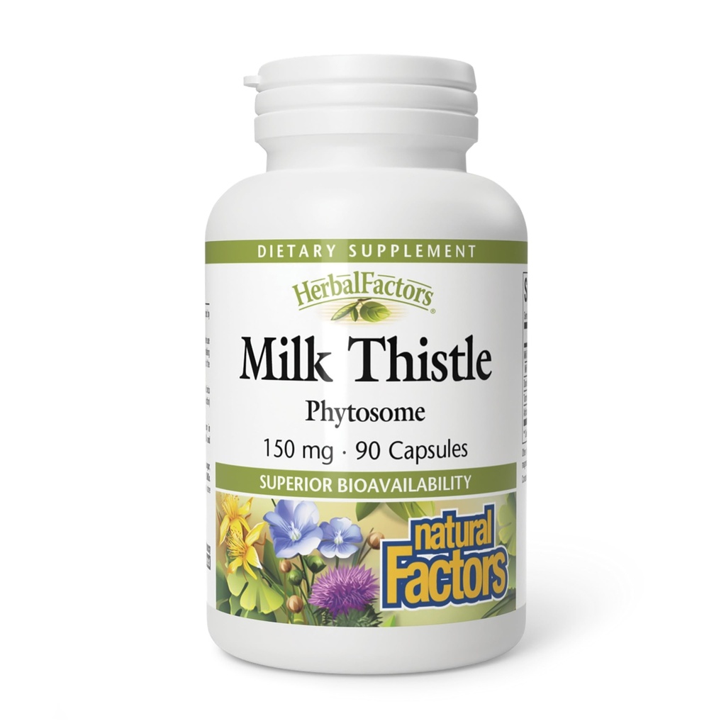 自然な要因によるHerbalFactors、ミルクのThistle Phytosomeは、DandelionおよびTurmeric、90のカプセル(90のサービング)との健康な肝臓機能を促進します