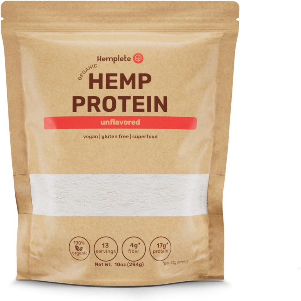 Hemp Vegan Protein Powder, Unflavored Vegan Powder with Plant Protein for Muscle Building and Optimized Recovery, Contains All 9 Essential Amino Acids, Clean & Planet-Loving, 10 Ounces