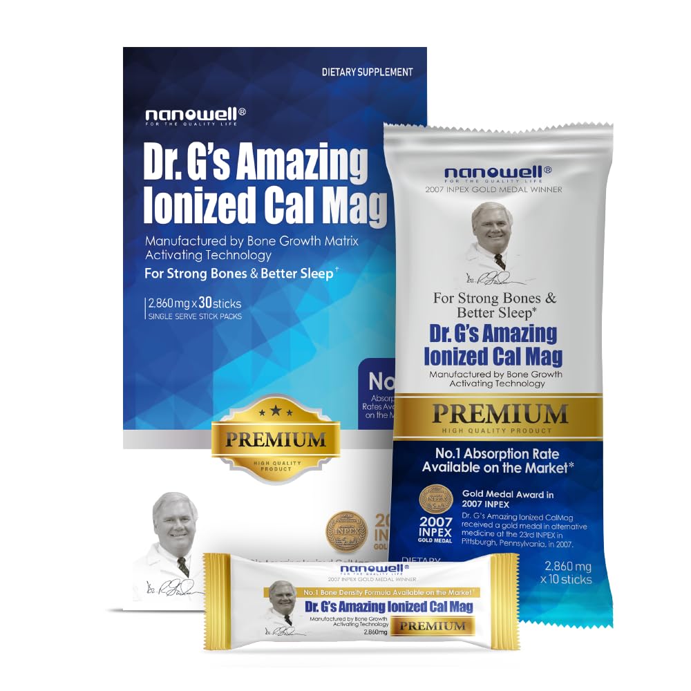 Dr. Gの驚くべきイオン化カルマグ 2,860mg (Premium) - イオン化カルシウム&マグネシウムパウダースティックパックと骨の強さと骨の健康のサプリメント - 30スティックx 1パック(30カウント)