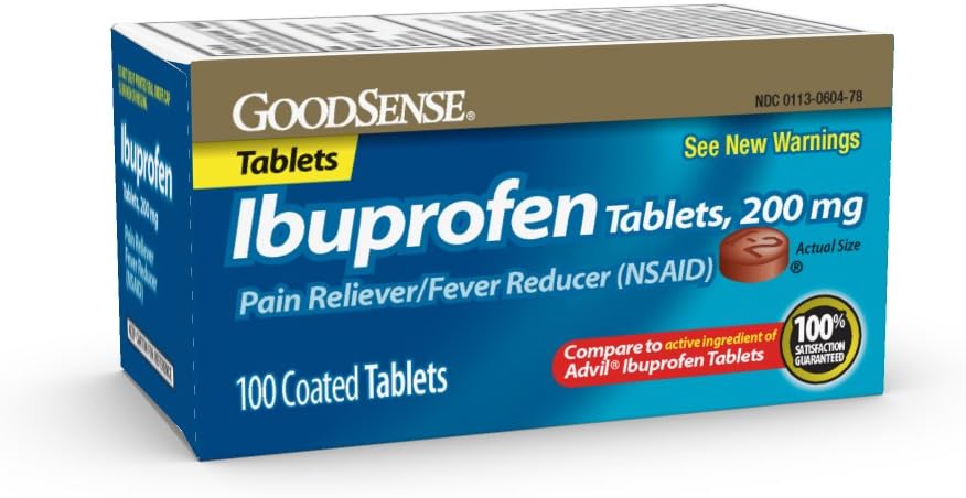 GoodSense 200 mg Ibuprofenのタブレット、ボディ エイチス、頭痛、関節炎の痛みからのレバーの減力剤そして痛みの軽減、100の計算