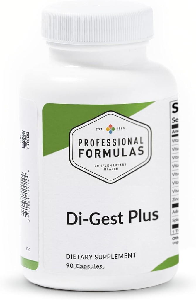 プロフェッショナルフォーミュラ Di-Gest Plus - Betaine、L-Glutamic acid、パンクレアチン、パパイン、ペプシン、ヘルシー消化、栄養素吸収、およびガットライニング - Hypoallergenic、グルテンフリー、90カプセル