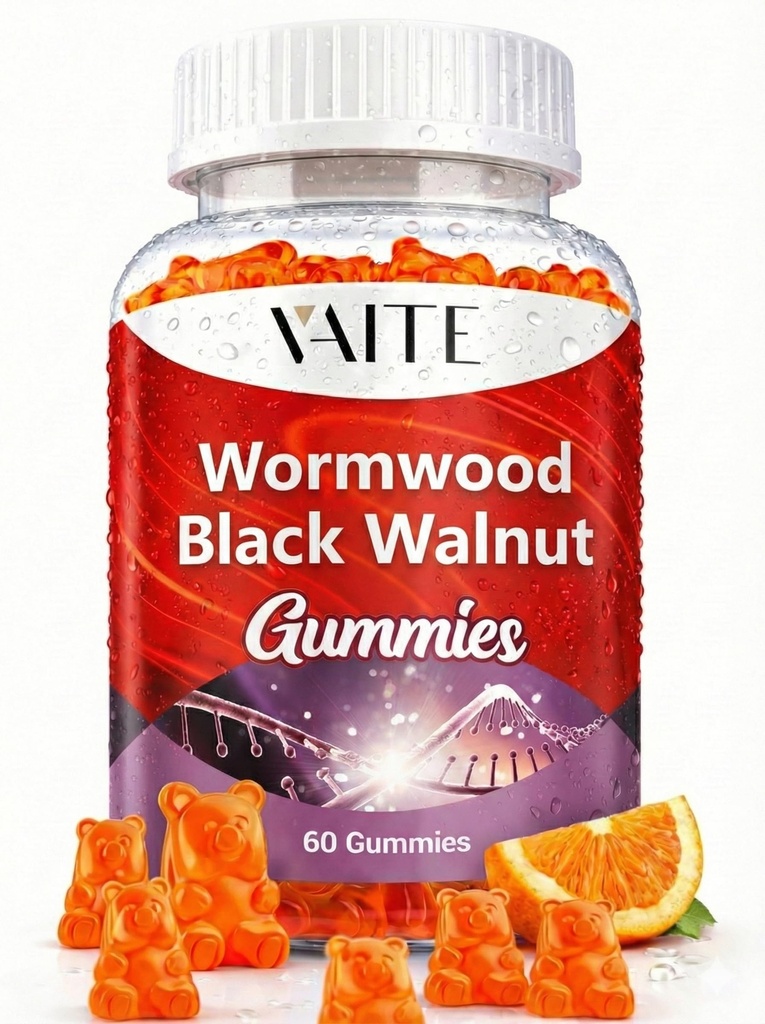 黒いクルミのWormwoodのガミー - アルテミジアのアンヌアのハーブの補足及びジグランのニグラのハルは消化器の健康及び自然なボディ クレンジング、非GMO及びグルテンフリーの補足- 60のGummyのChewablesを黒くします
