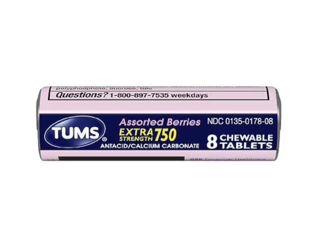 Tumsの余分強さ750のCalciumの補足のCalciumの豊富な分類された果実は- 8のChewableのタブレットの24のポケット サイズ ロールは各ロール(192のChewableタブレットの合計)を転がします