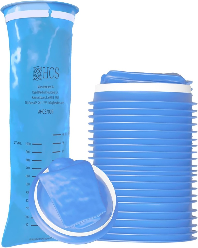 HCSバルクエミシスバッグ使い捨て - プレミアム、病院グレード、大人&子供 - 嘔吐バッグ使い捨て車、旅行、家庭用使用 - スローアップ、バーフ、プーク - 144、強力な(40 floz)