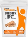 BulkSupplements.com Burdock Root Extract Powder - Burdock Root Supplement、Burdock Root Powder - ハーブサプリメント、グルテンフリー、給餌あたり1000mg、5kg(11ポンド)(5パック)