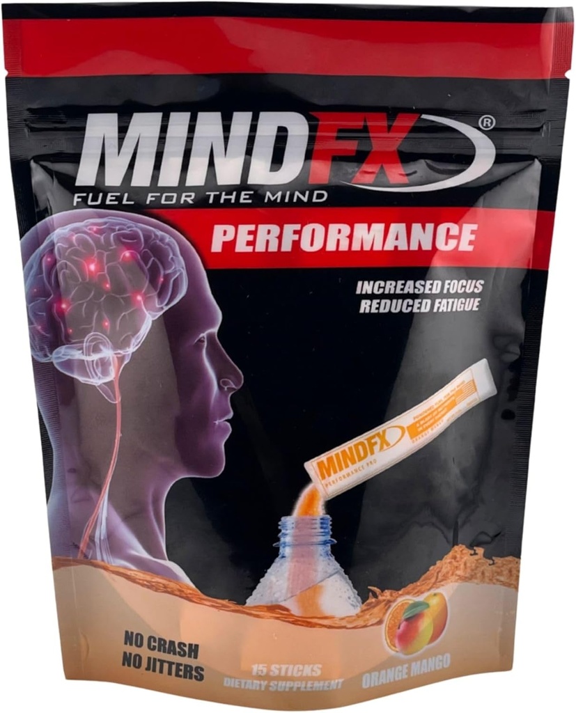 MindFXエナジーパウダードリンクミックス - 15 スティック オレンジマンゴー パフォーマンス ブレンド | クリーンエネルギーの自然Nootropics と強化フォーカス | あなたのパフォーマンスを高める(オレンジマンゴー、1)