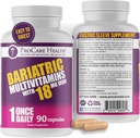 鉄18mg(03か月の供給)のProCare Health Bariatric Multivitamin - 胃のバイパスのBariatricの外科患者のためのポストOpのBariatricビタミン、サポート回復(90のSwallowのカプセルへの容易な)
