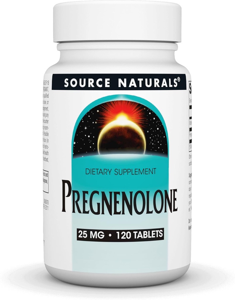 源のNaturals Pregnenolone 25mg - 120のタブレット