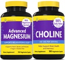 InnovixLabs コリン ・ マグネシウム バンドル コリン ビットレート 550 mg (100 カプセル) 高度なマグネシウム (150 カプセル). メモリ、気分、脳の健康とブースト認知をサポート*