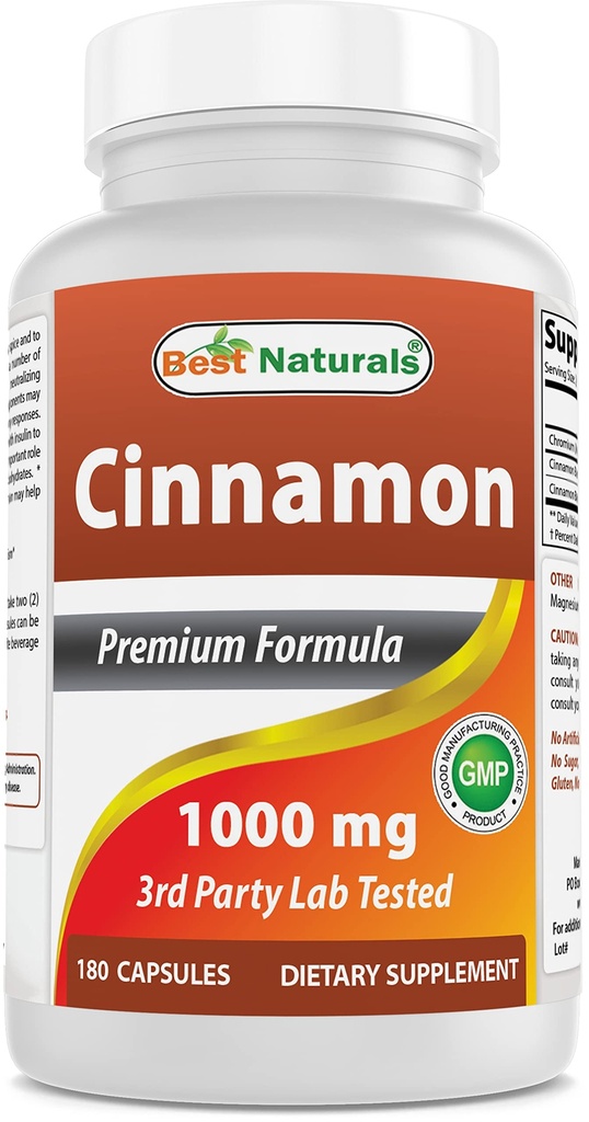 ベストナチュラルシナモン2000mg サービングあたりクロム400mcgと等価 - Metabolismサポート - 180カプセル