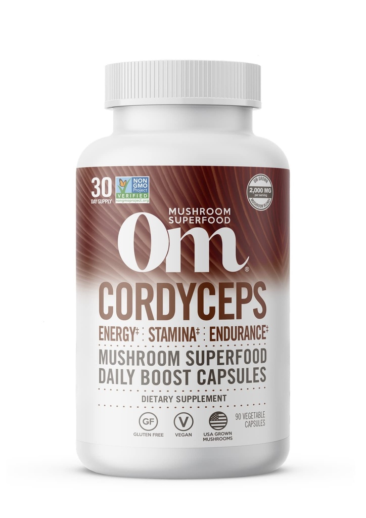OM MUSHROOMの極度の食糧コルディプスのきのこのカプセルのスーパーフードの補足、90の計算、30日、StaminaおよびEnduranceのための有機エネルギー補足