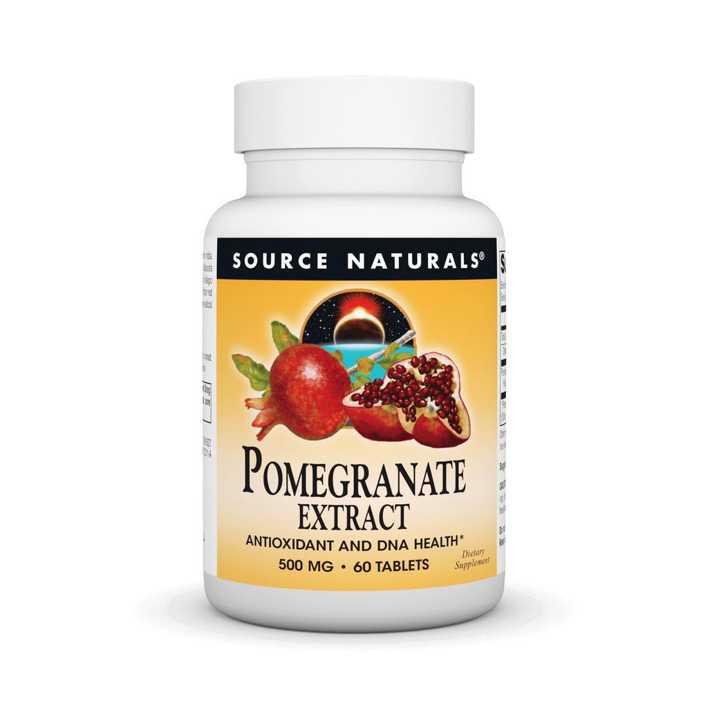 源のNaturals Pomegranateのエキス500mg完全な全フルーツのEllagicの酸の酸化防止剤及び繊維は- 60のタブレット加えました