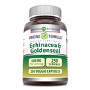 アメイジングフォーミュラ エキナセア with ゴールデンセア サプリメント | 450 Mg | Veggie Capsule | Non-GMO | Gluten Free | アメリカ製(1パック、250カウント)