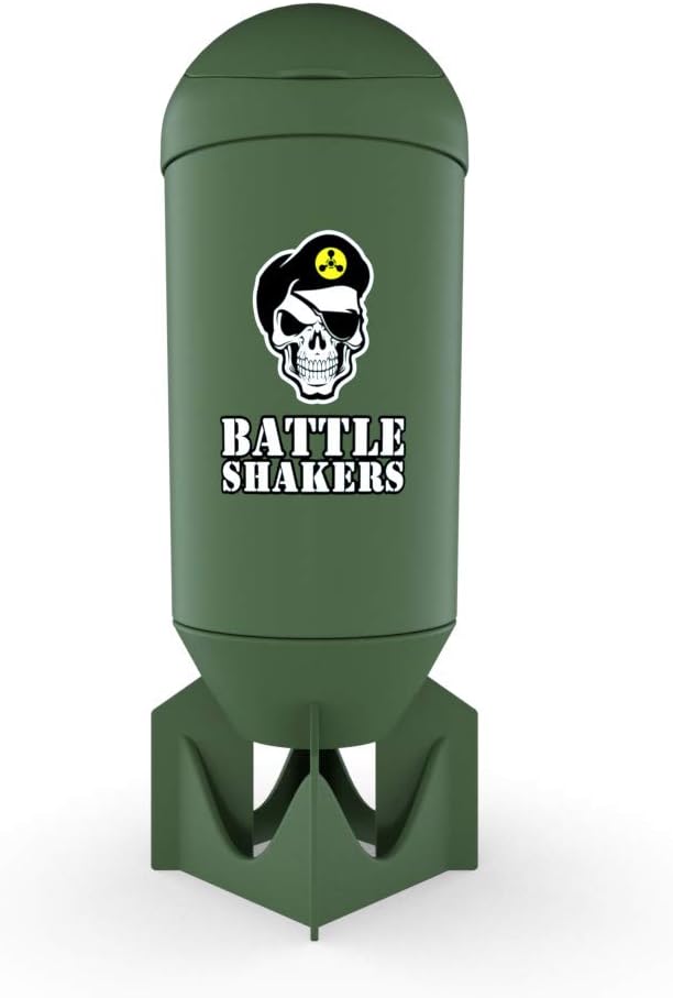 Battle Shakers Bomb | Military Themed Shaker Bottle | Leak-Proof Protein Cup with Storage Compartment | Mix Protein Powders & More | Durable & Dishwasher Safe | 20 Oz