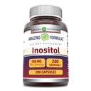 アメージングフォーミュライノシトール500mg 200カプセルサプリメント | ビタミンB8 | 非GMO | グルテンフリー | アメリカ製