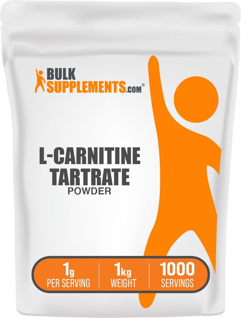 BulkSupplements.com L-カルニチンタルトレートパウダー - アミノ酸パウダー、カルニチンサプリメント - アンフレーバー&グルテンフリー、サービングあたり1g、1kg(2.2ポンド)(パッケージ1)