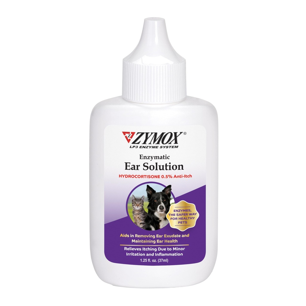 犬及び猫、1.25のozのための0.5パーセントのハイドロコーチゾンが付いているZYMOX酵素耳の解決
