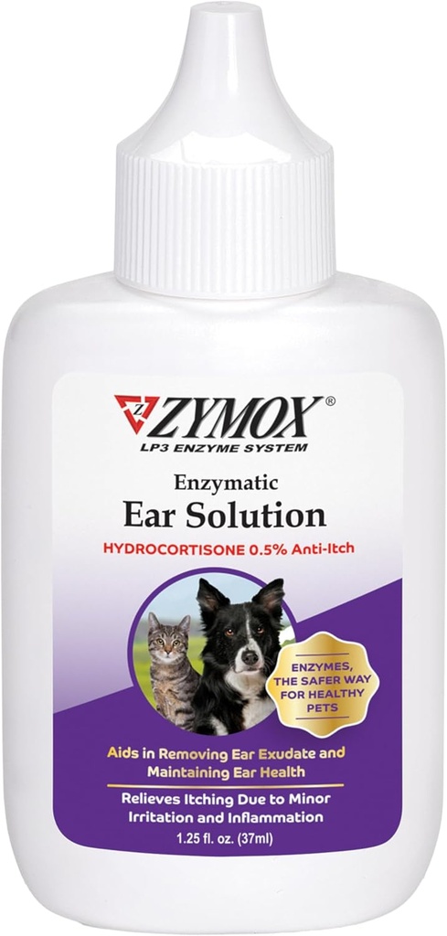 ZYMOXの犬及び猫のための0.5パーセントのHydrocortisoneの酵素耳の解決、1.25のoz