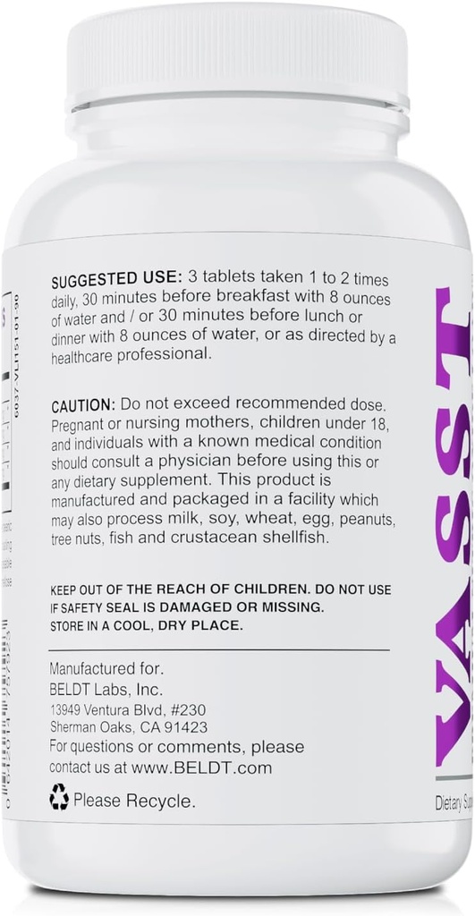 BELDT Labsは、Arginine-AKG、OKG、GKG、およびL-Arginine HCLの3,000mg以上の筋肉構築および強化された血管拡張のためのVASSTのNitric酸化物ブースター、N.O.の補足- 90のタブレットを造ります