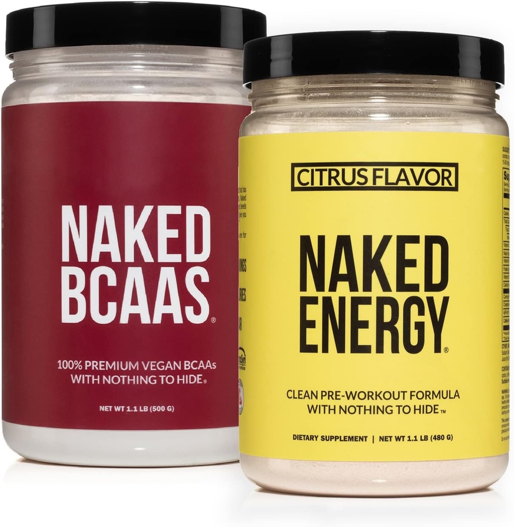 NAKEDビーガンエネルギーとパフォーマンスバンドルシトラスエネルギーBCAASアミノ酸パウダー