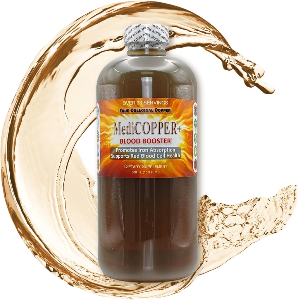 MediCOPPER®プラス血液ブースター真のコロイド銅CuNP栄養補助食品 - 明確なプラスチックボトルの500 mL