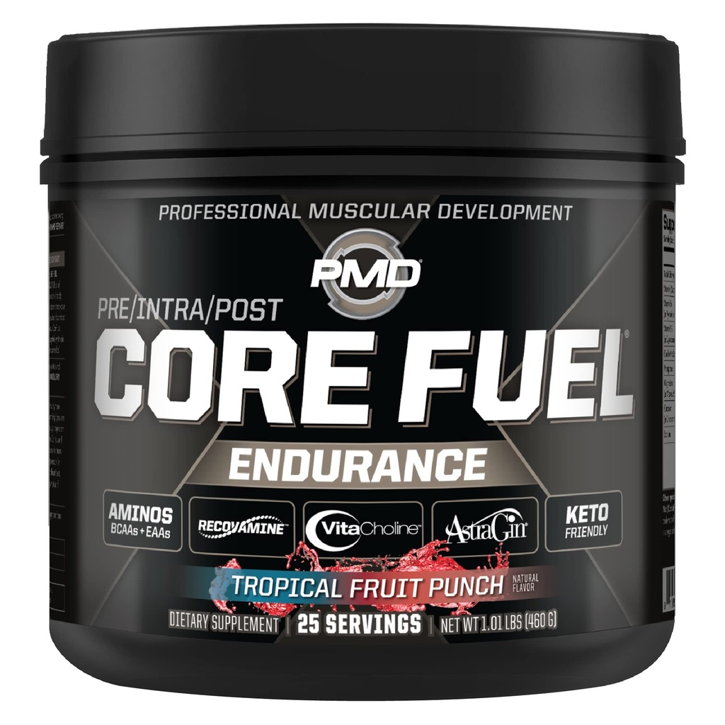 PMDのスポーツの中心の燃料耐久性、性能及び回復- BCAAs、EAAs、ベータAlanine、Betaine Anhydrous、Glutamine、Electrolytes -筋肉成長、強さ-刺激の自由な、熱帯フルーツ パンチ(25のサービング)
