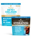 VitaCupのHydrationの即刻のコーヒーはw/Electrolytes、ココナッツ水、媒体のロースト18ct及びKeto +コラーゲンのバニラのコーヒー クリームw/Superfoods及びMCTs、10のozに付けます