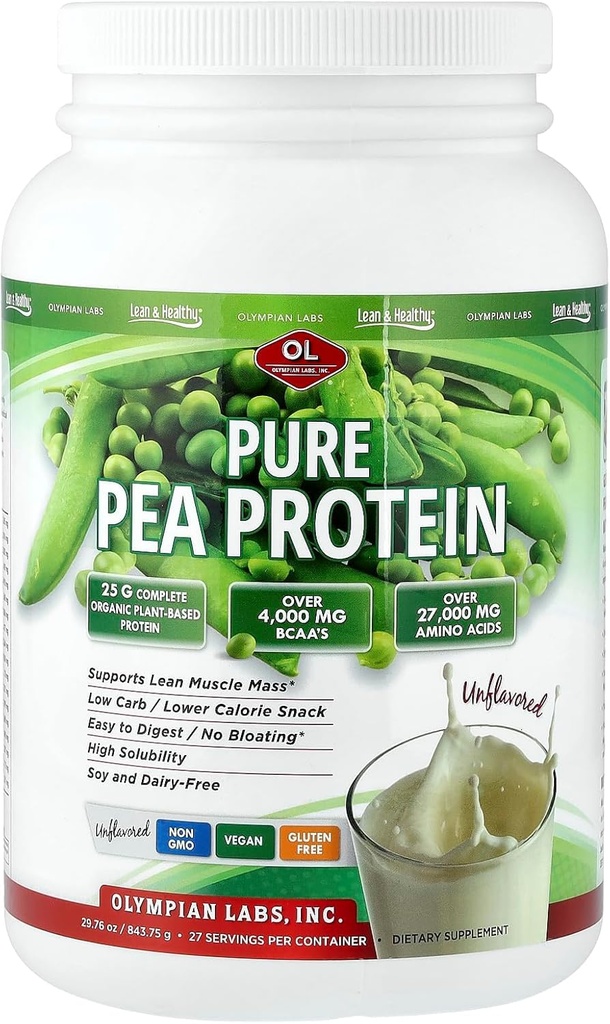 Olympian の実験室の植物によって基づく Pea の蛋白質の粉、Unflavored -蛋白質の 25g、ビーガン、低い純炭水化物、グルテンフリー、Lactose の自由な、砂糖は、加えました、大豆自由に、Kosher、非 GMO の 2 ポンドのエンドウ豆蛋白質の粉
