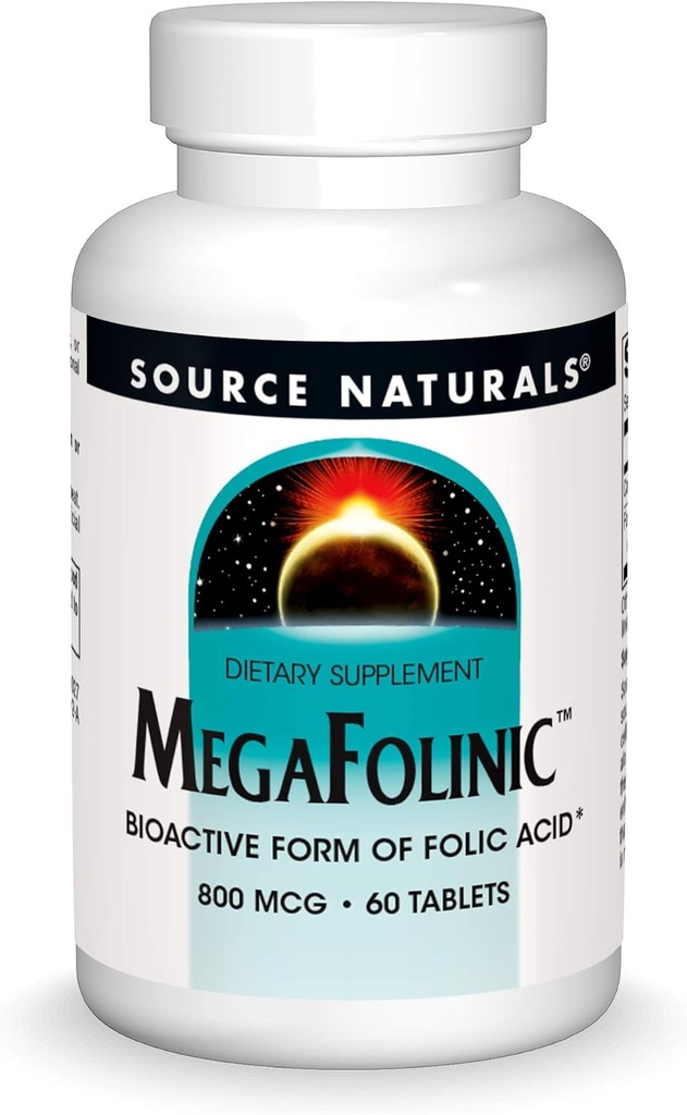 源のNaturals MegaFolinic 800mcg - 60のタブレット