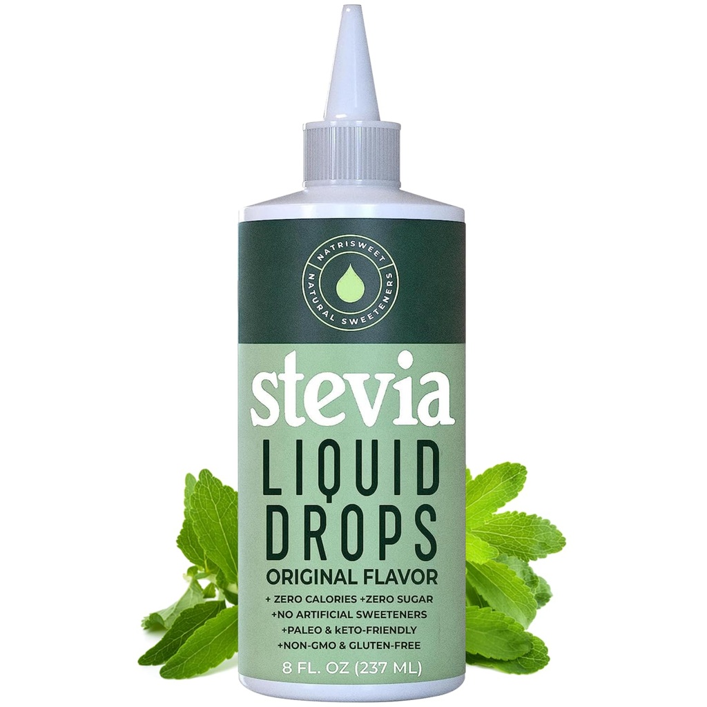 Stevia 液体ドロップス, 8 Fl oz, 1823 サービング, ゼロカロリーとゼロカラブと純粋な集中ドロップ, おいしい砂糖は、Keto ・ Paleo ダイエットに最適, によって Natrisweet