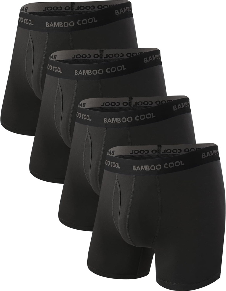 BAMBOO COOLの人の超通気性の下着、ComfortFlexible Waistband、Multipackが付いている乗るボクサーの報告書無し