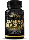 FREZZORオメガ3ブラック - ニュージーランド、UAF1000 +、ジョイントケア&リリーフ、ハート&免疫サポート、魚のアフターテージなし、320カウント(パッケージ1)