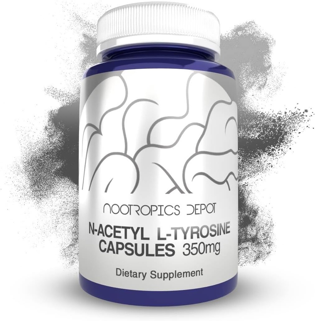N-アセチルL-チロシンカプセル | 350mg | 240カウント | NALT | アミノ酸サプリメント | 天然サプリメント | 記憶、学習、集中、健康なストレスレベルをサポート