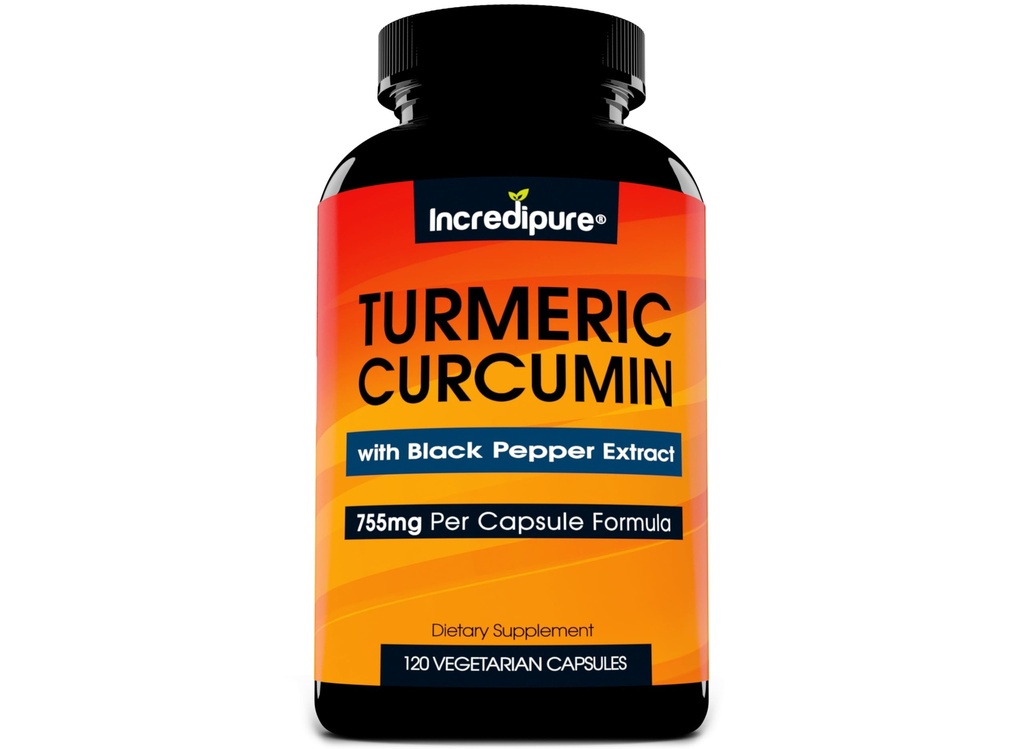 ターメリッククルクミンサプリメントw / BioPerine - カプセルあたり755mg、Curcumin Incredipureによる120ベジギーキャップ