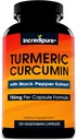 ターメリッククルクミンサプリメントw / BioPerine - カプセルあたり755mg、Curcumin Incredipureによる120ベジギーキャップ