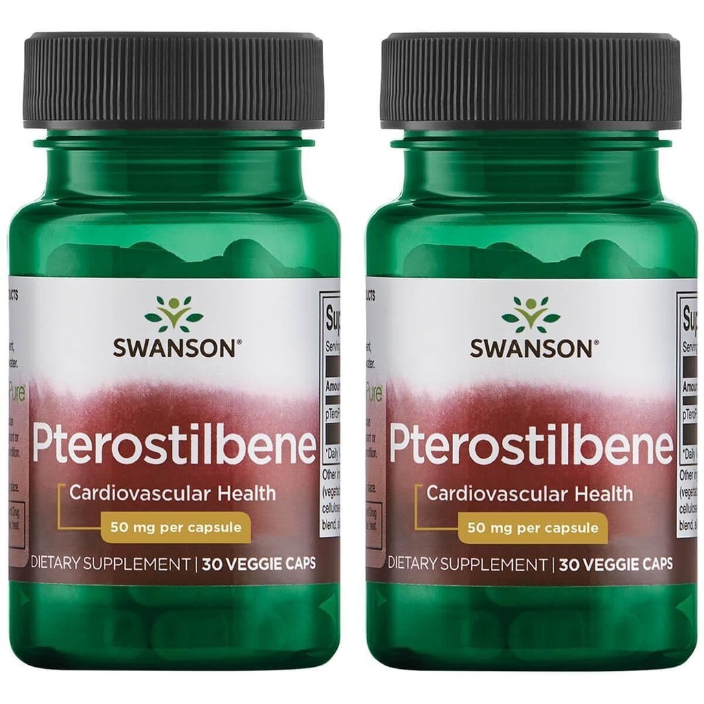 スワンソンPterostilbene 50 mg 30ベジキャップ(2パック)