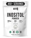 Myo-Inositolパウダー8oz、Ovarianサポート、Fertilityおよびホルモンバランス、純粋なイノシトールパウダー、エネルギー、脳の健康、454サービングのためのミオイノシトールサプリメント