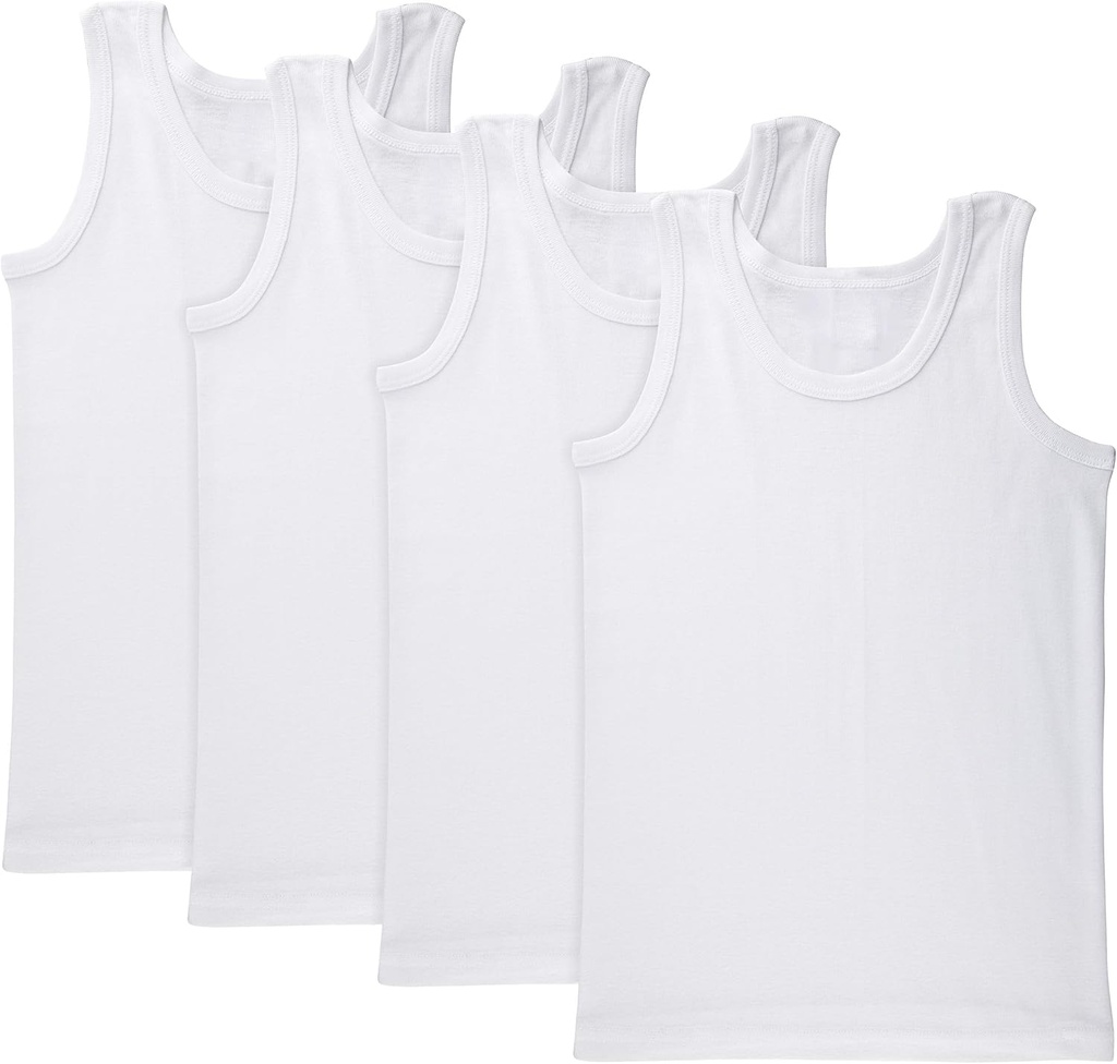 Brix Boys Undershirt Tank トップ - Tagless 100% コットンスーパーソフト 4 パックノベルティ.