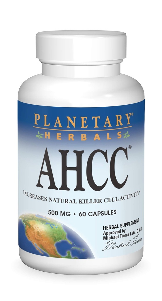 惑星の草AHCC 500mg - 60のカプセル