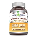 アメイジング・フォーミュラ トゥルム クルクミン with バイオペリン サプリメント | 2250 Mg / サービング | Veggie Capsule | Non-GMO | グルテンフリー | アメリカ製 (1パック, 180カウント)