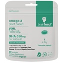 DHAサプリメント (60) | ダブルコンセントレートオメガ3 DHA 500mg PERカプセル - 1日1回 | 脳と眼の健康サポート | ビーガンDHA - オメガ3 Algaeオイル | DHA 1000mg x 2カプセル | 2ヶ月の供給 | 持続可能な